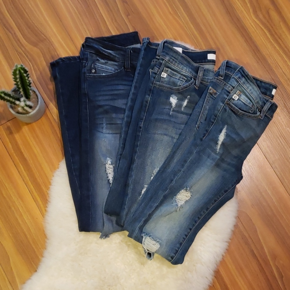 KanCan LOT of 3 Distressed Skinny Jeans